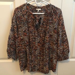 Joie Women’s printed abstract multi color blouse L